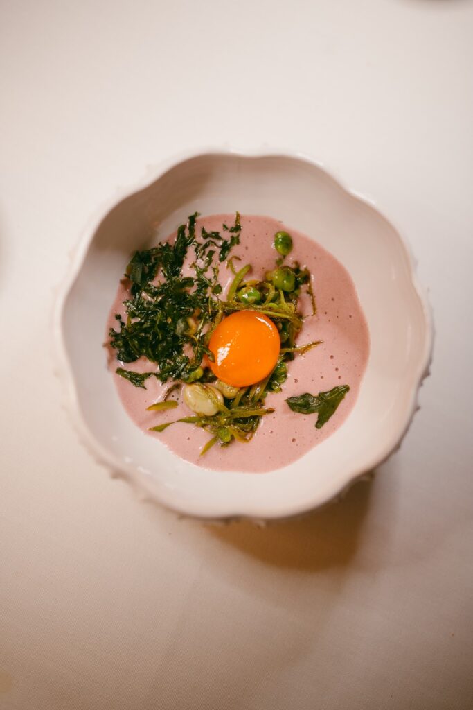 Plato del menú degustación de Mirabona