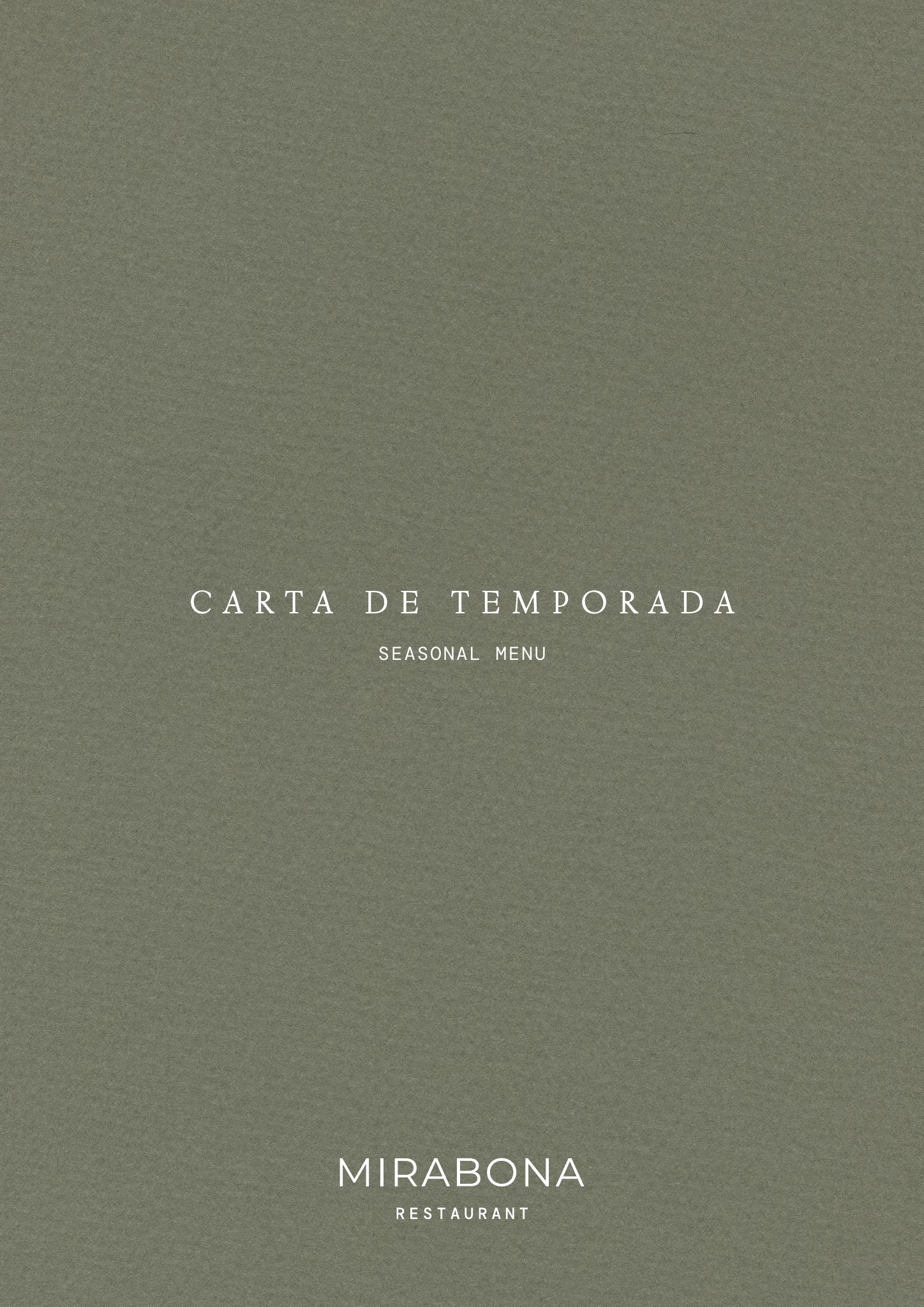 Portada de la carta de temporada de otoño de Mirabona